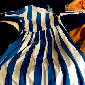 Blue and white dress